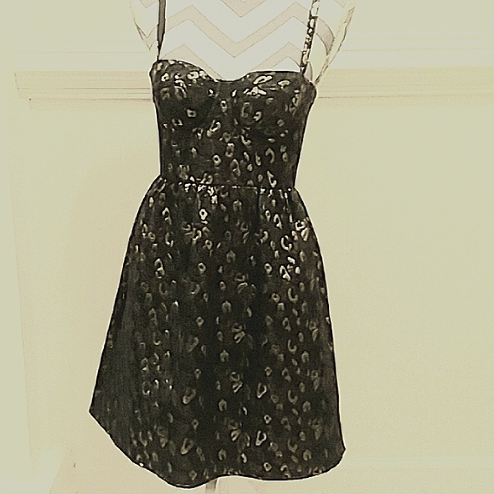 Black & Gold Bustier Party Dress